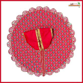 Blended Thread Sitara Cutdana Work Red Laddu Gopal Poshak